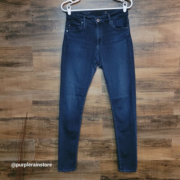 AG Adriano Goldschmied Jeans 28 Farrah Skinny Ankle High Rise Dark Wash Strech - Picture 1 of 12